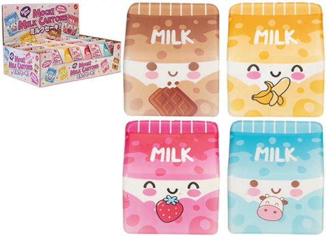 SQUISHY MILK CARTON Cartone del Latte Squishy 11cm in PU Slow Rise (Ricrescita Lenta) – In espo da 12pz 4ass…x12…x24
